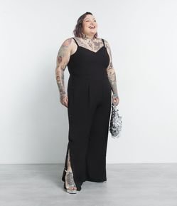 Macacão Pantalona em Viscose com Botões Curve & Plus Size Coleção Jessica Lopes