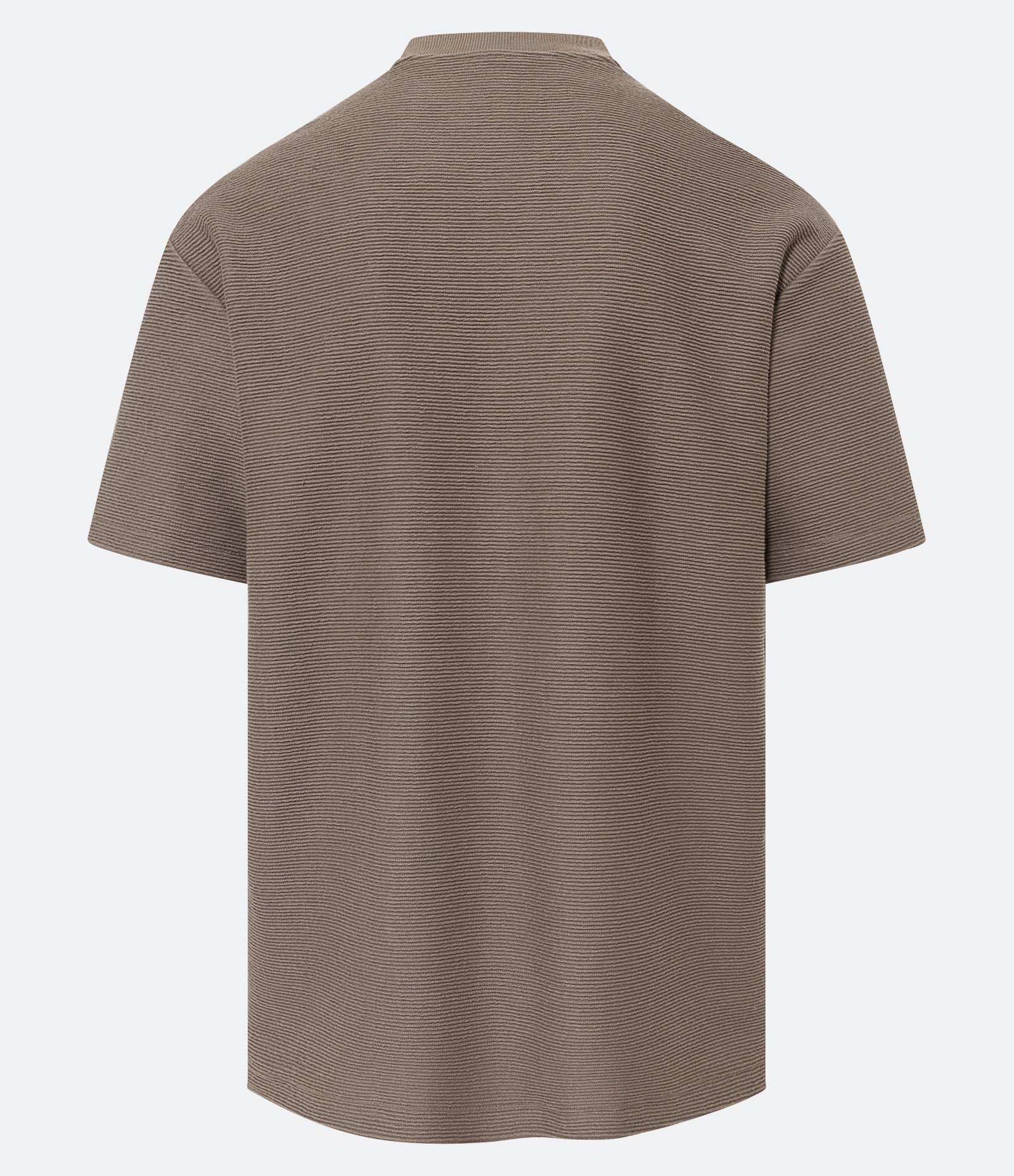 Camiseta Relaxed em Meia Malha com Textura Canelada e Manga Curta Marrom 3