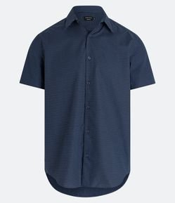 Camisa Regular em Tricoline com Estampa de Bolinhas