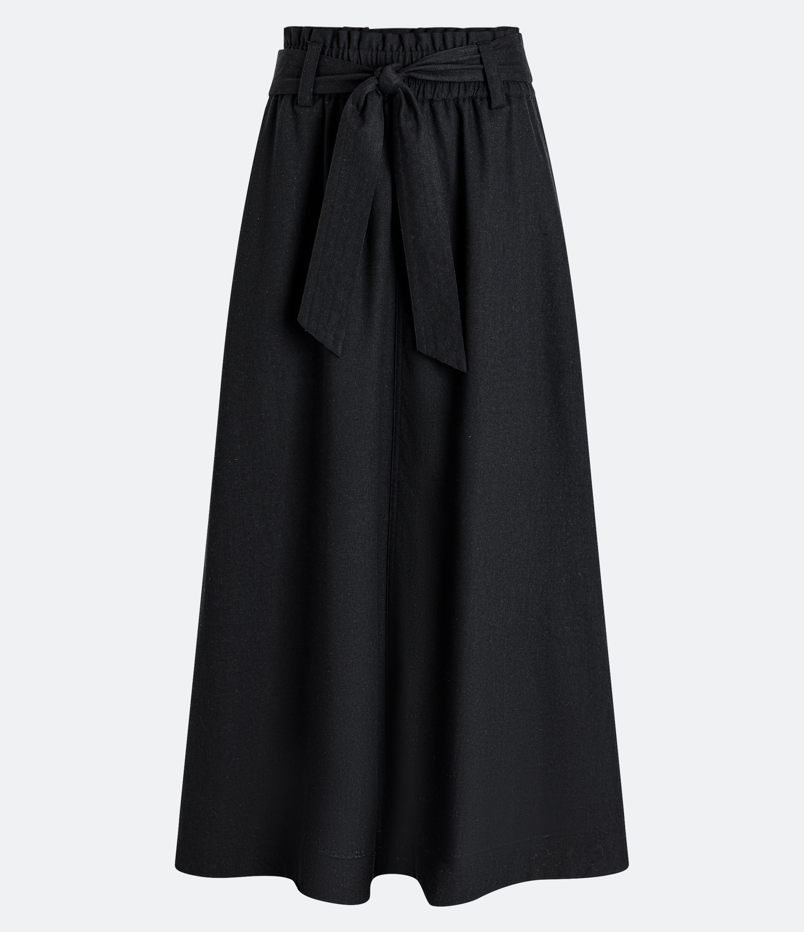 Saia Midi Clochard em Viscolinho com Cinto Faixa 5