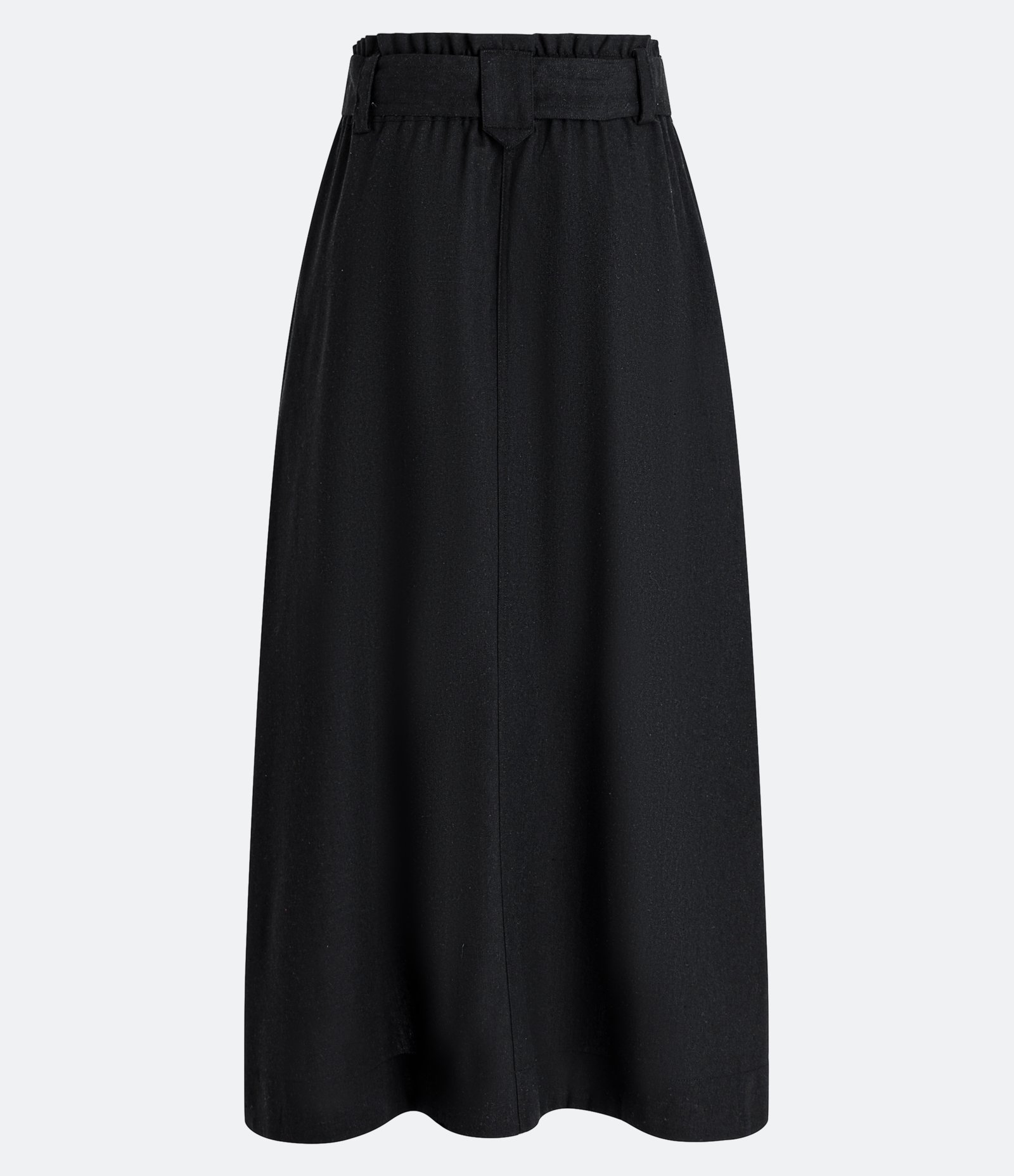 Saia Midi Clochard em Viscolinho com Cinto Faixa 6
