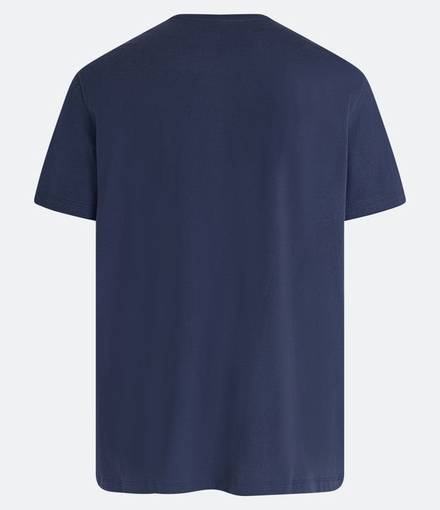 Camiseta Comfort em Meia Malha com Estampa Moto e Paisagem Azul 6
