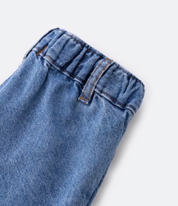 Short Pollera Infantil en Jeans Plegado y Terminación Deshilachada - Talle 1 a 5 años Azul 3