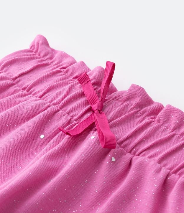 Short Infantil con Purpurina Holográfico de Corazones - Talle 1 a 5 años Rosado 4