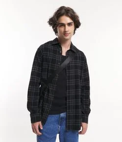 Camisa Relaxed em Flanela Estampa Xadrez