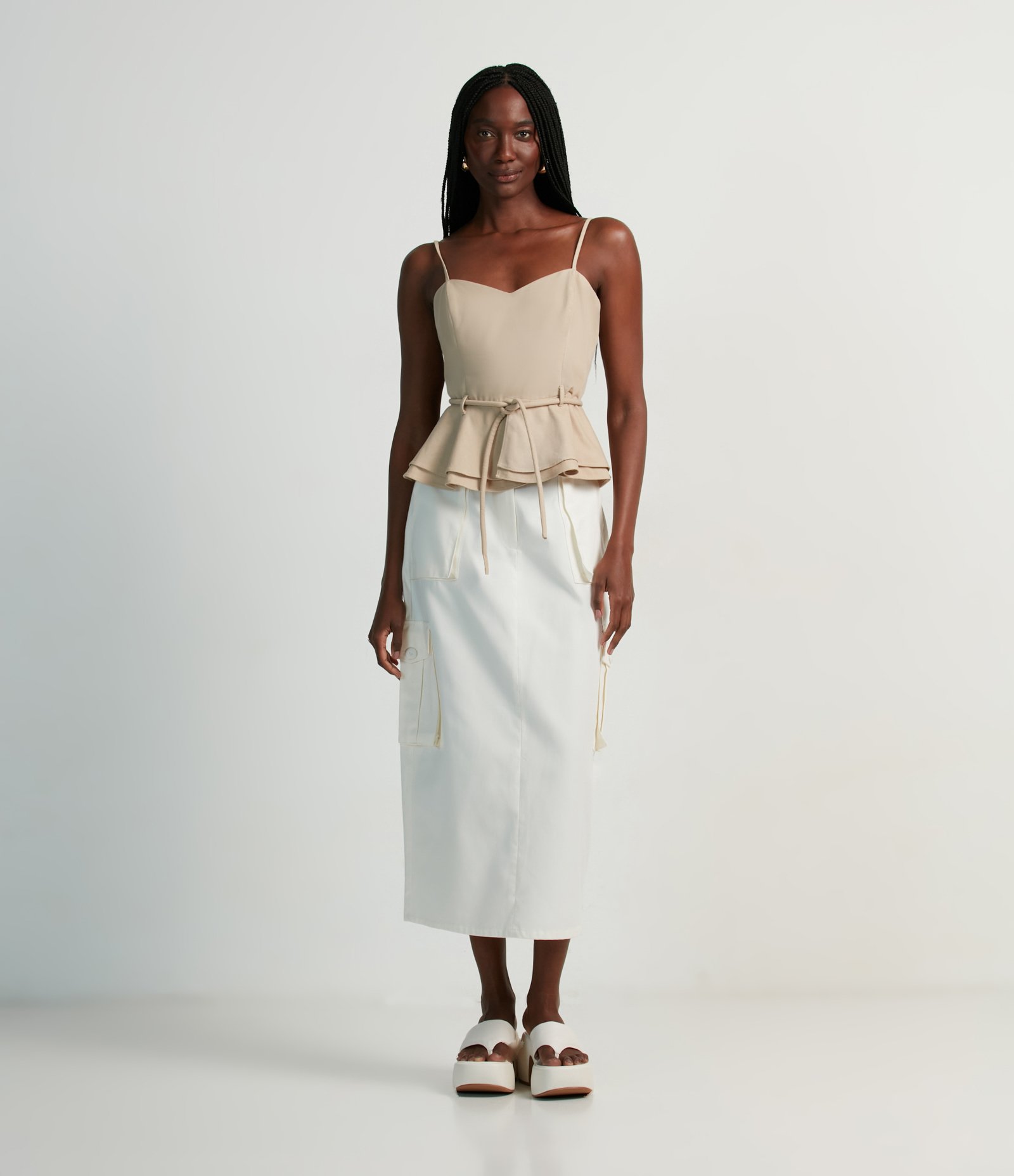 Blusa de Alcinha com Decote Coração e Detalhe Acinturado 2