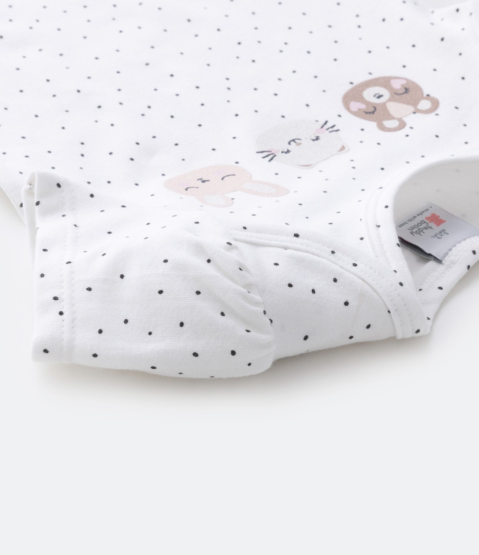 Body Infantil Poá com Estampa Amigos Bichinhos - Tam 0 a 18 meses Branco 4