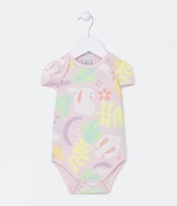 Body Infantil com Estampa de Coelhinhos e Pintinhos - Tam 0 a 18 meses