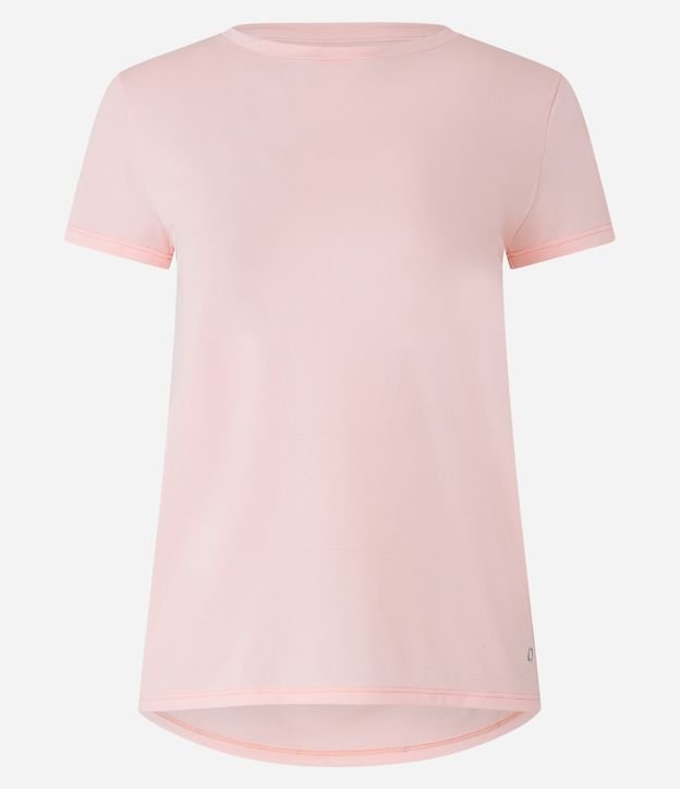 Camiseta Esportiva Básica em Poliamida com Manga Curta Rosa Claro 6