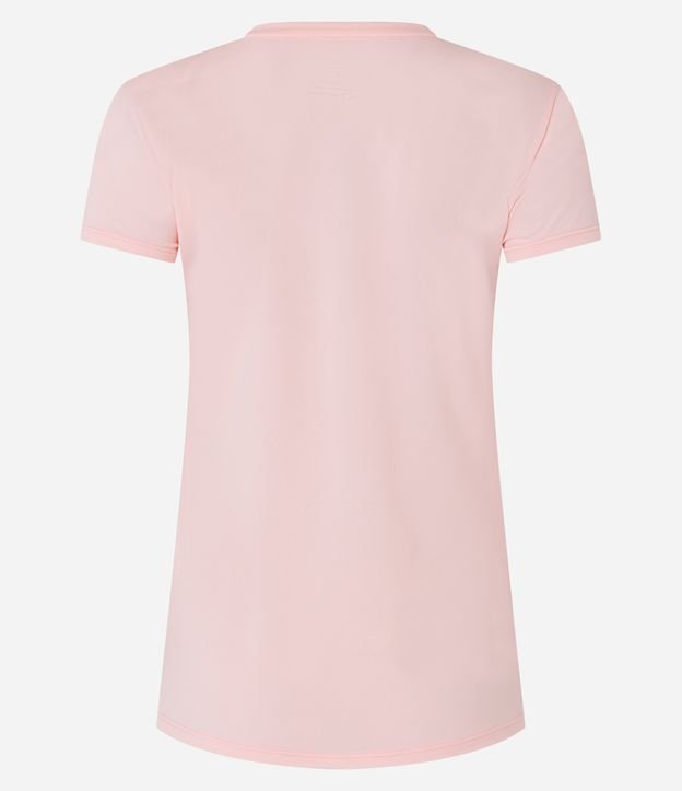 Camiseta Esportiva Básica em Poliamida com Manga Curta Rosa Claro 7