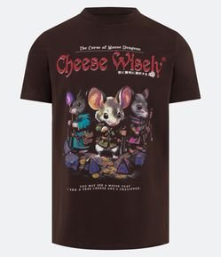 Camiseta Regular em Meia Malha com Estampa Ratinhos do RPG