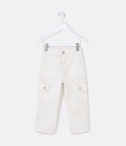 Calça Infantil em Sarja com Bolsos Cargo na Lateral - Tam 1 a 5 Anos