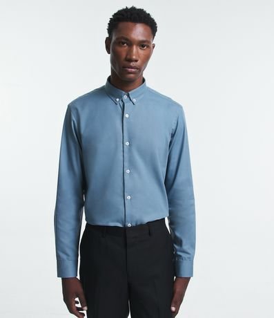 Camisa Regular Básica em Oxford Menor preço em Camisa Regular Básica em Oxford