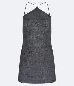 Vestido Curto de Alça com Brilho