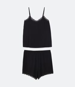 Pijama Short Doll em Viscose com Renda Curve & Plus Size
