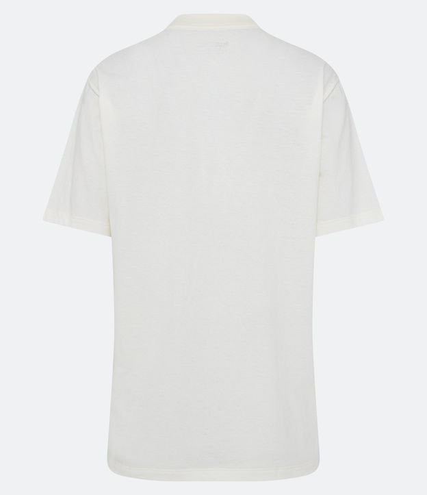 Camiseta em Meia Malha com Estampa de Borboleta e Lettering Feel the Power Branco 7