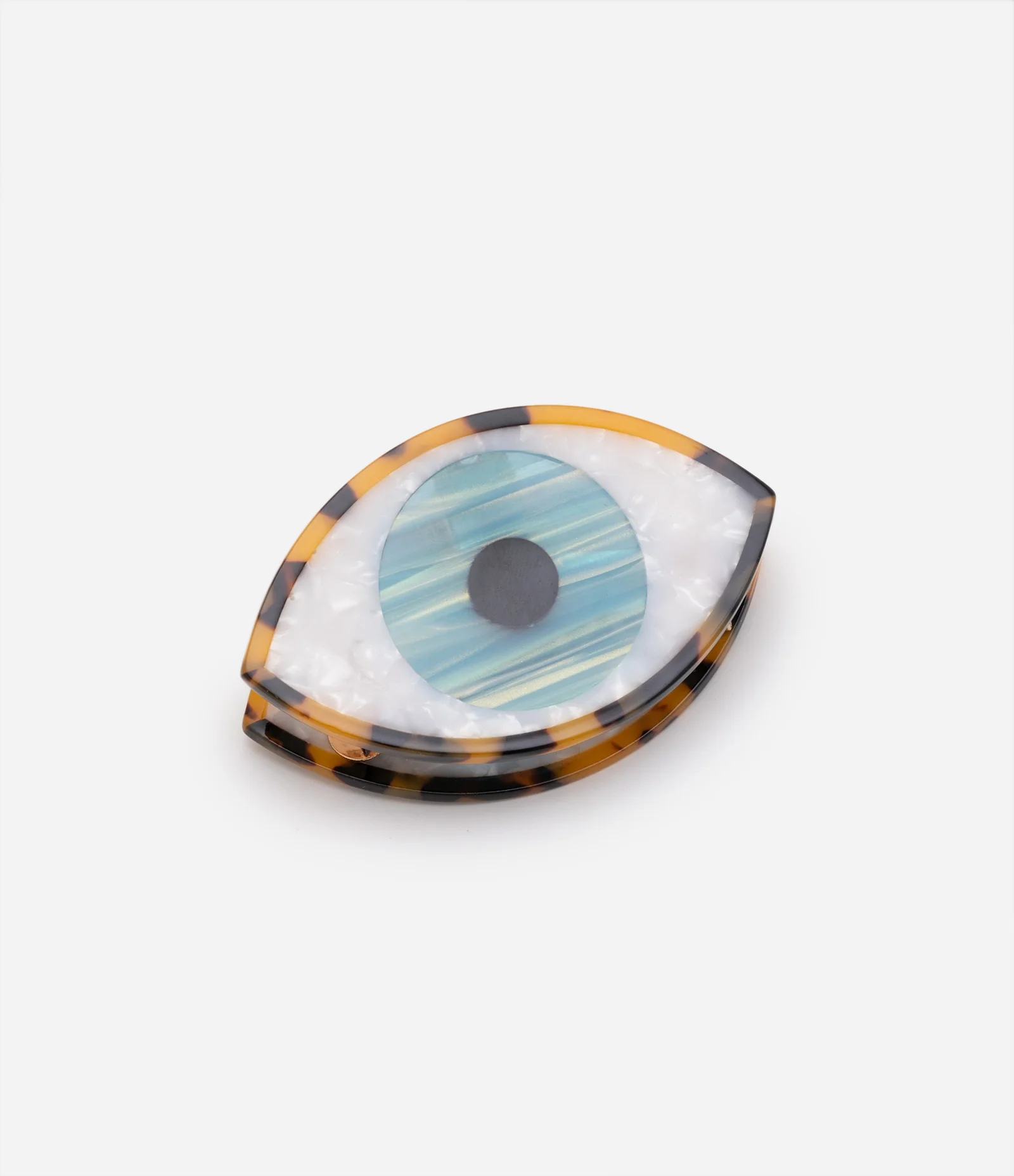 Piranha de Cabelo com Formato e Estampa de Olho Bege 2