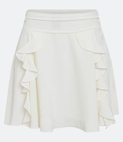 Saia Curta em Crepe com Babadinhos