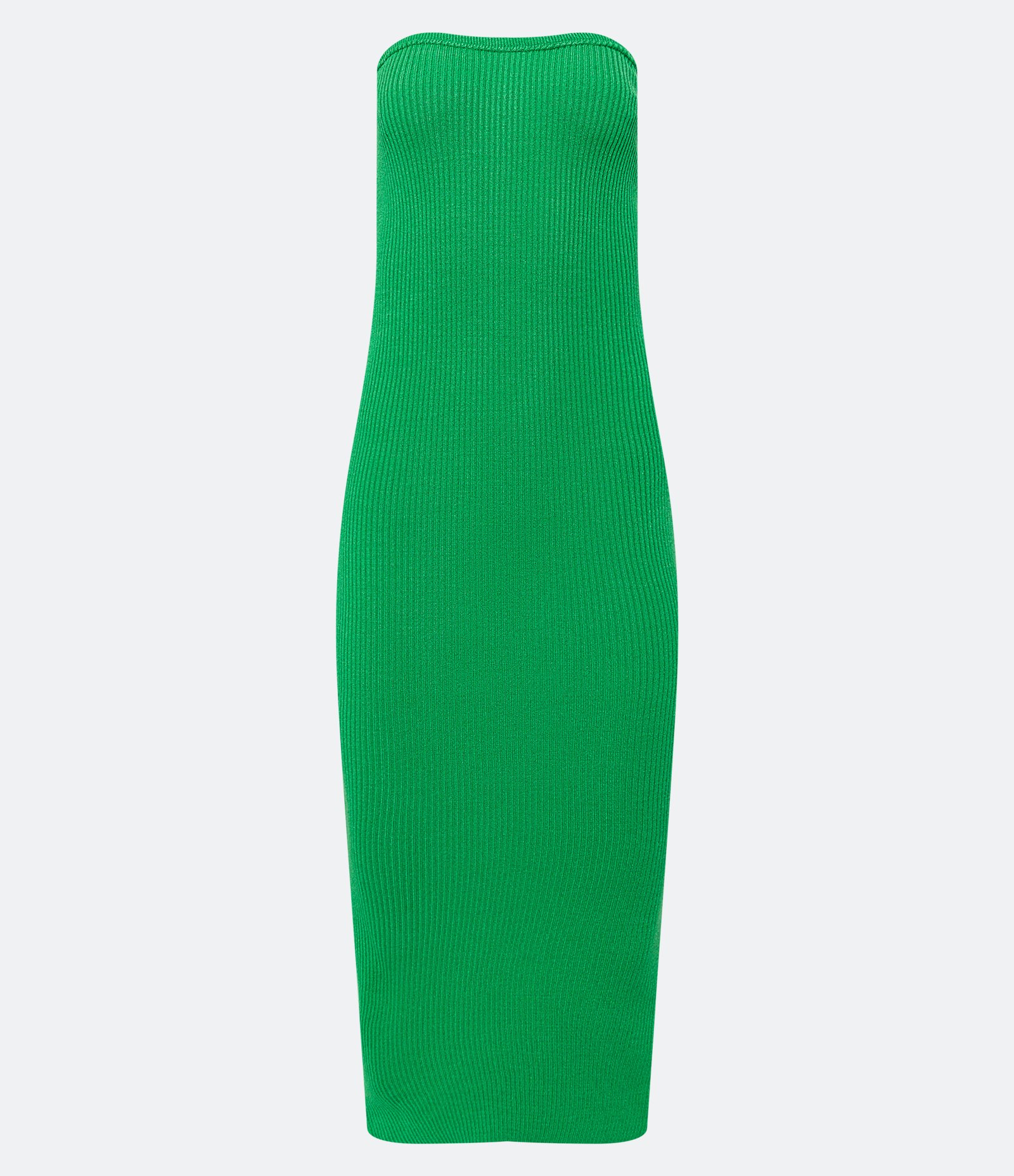 Vestido New Midi em Tricô Tomara que Caia e Fenda Verde 6