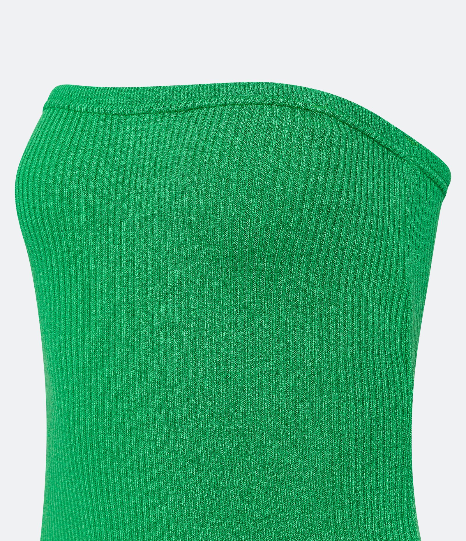 Vestido New Midi em Tricô Tomara que Caia e Fenda Verde 7