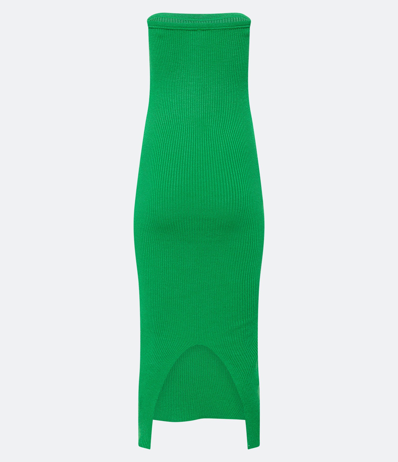 Vestido New Midi em Tricô Tomara que Caia e Fenda Verde 8