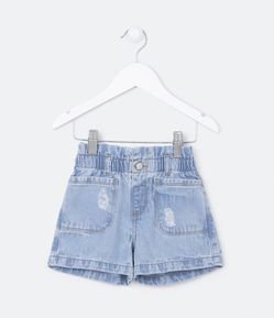 Short infantil Clochard Jeans com Bolsos Frontais Grandes- Tam 1 a 5 Anos