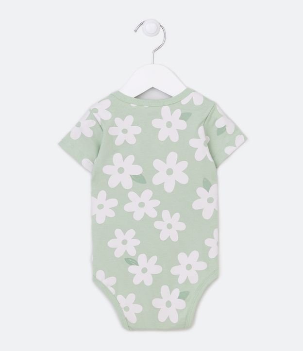 Body Infantil en Cotton con Estampado Floral - Talle 0 a 18 meses Verde 2