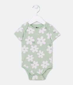 Body Infantil en Cotton con Estampado Floral - Talle 0 a 18 meses