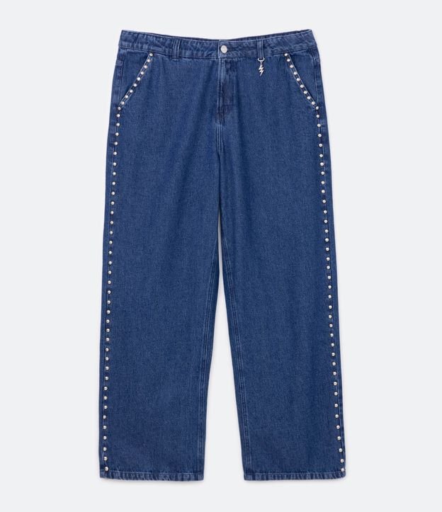 Calca 90'S Jeans com Aplicação de Tachas Curve & Plus Size Coleção Jessica Lopes Azul 6