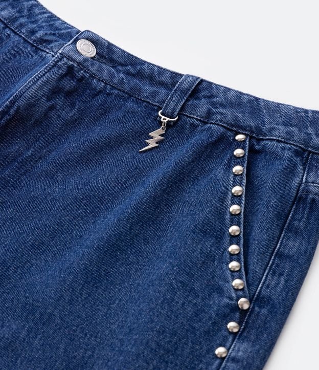 Calca 90'S Jeans com Aplicação de Tachas Curve & Plus Size Coleção Jessica Lopes Azul 9