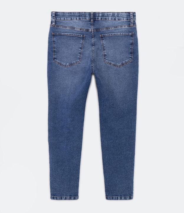 Calça Skinny em Jeans Marmorizado e Cintura Média Curve & Plus Size Azul 7