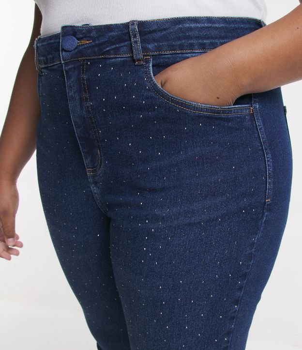 Calça Skinny Jeans com Aplicação de Strass Curve & Plus Size Azul 4