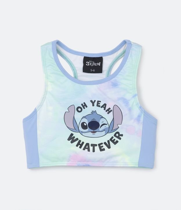 Biquíni Infantil com Estampa Tie Dye e Stitch - Tam 4 a 10 anos