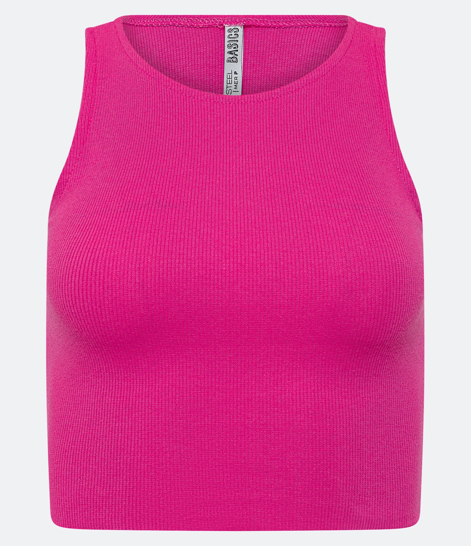 Blusa Cropped sem Manga em Algodão com Textura Canelada 5