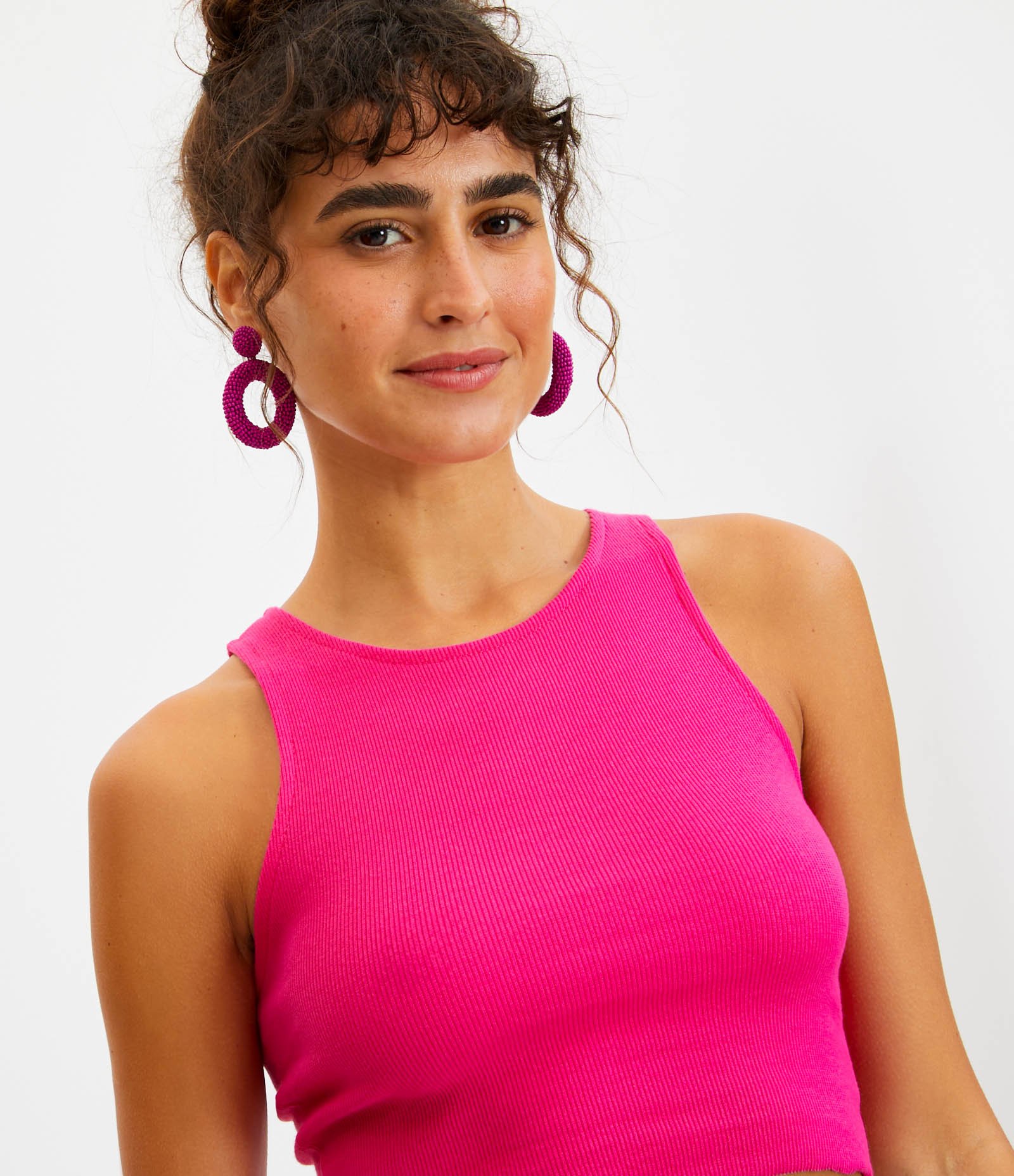 Blusa Cropped sem Manga em Algodão com Textura Canelada 4