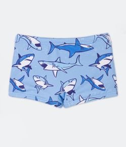 Sunga Boxer Infantil com Estampa de Tubarões - Tam 5 a 14 anos