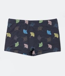 Sunga Boxer Infantil com Estampa de Arraias - Tam 5 a 14 anos