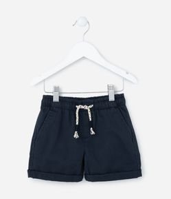 Bermuda Infantil em Sarja com Cós Elástico e Barra Dobrada - Tam 1 a 4 Anos