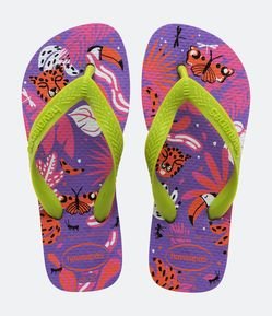 Chinelo Top Infantil com Estampa Tropical - Tam 23/24 ao 35/36