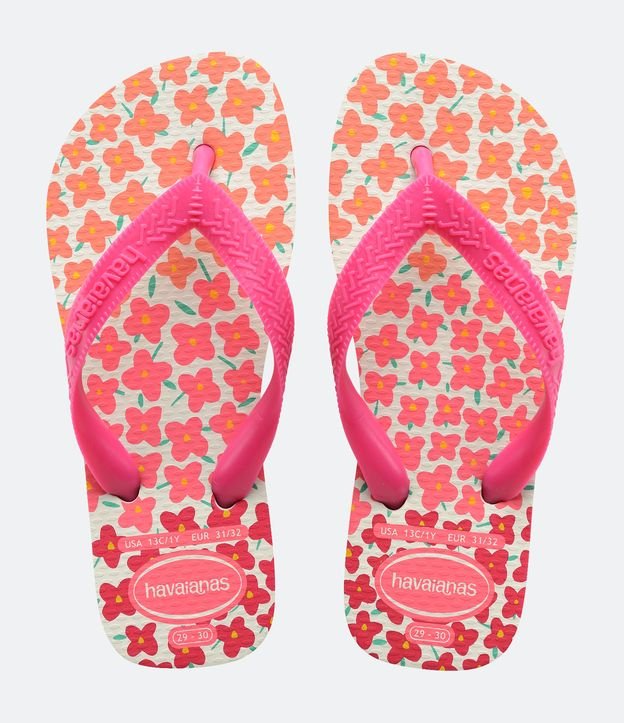 Chinelo Infantil Havaianas com Estampa de Flores - Tam 23/24 ao 35/36