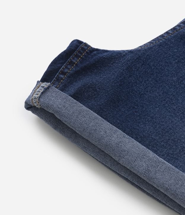 Short Hot Pants Jeans com Barra Dobrada Curve  & Plus Size Azul Escuro 9
