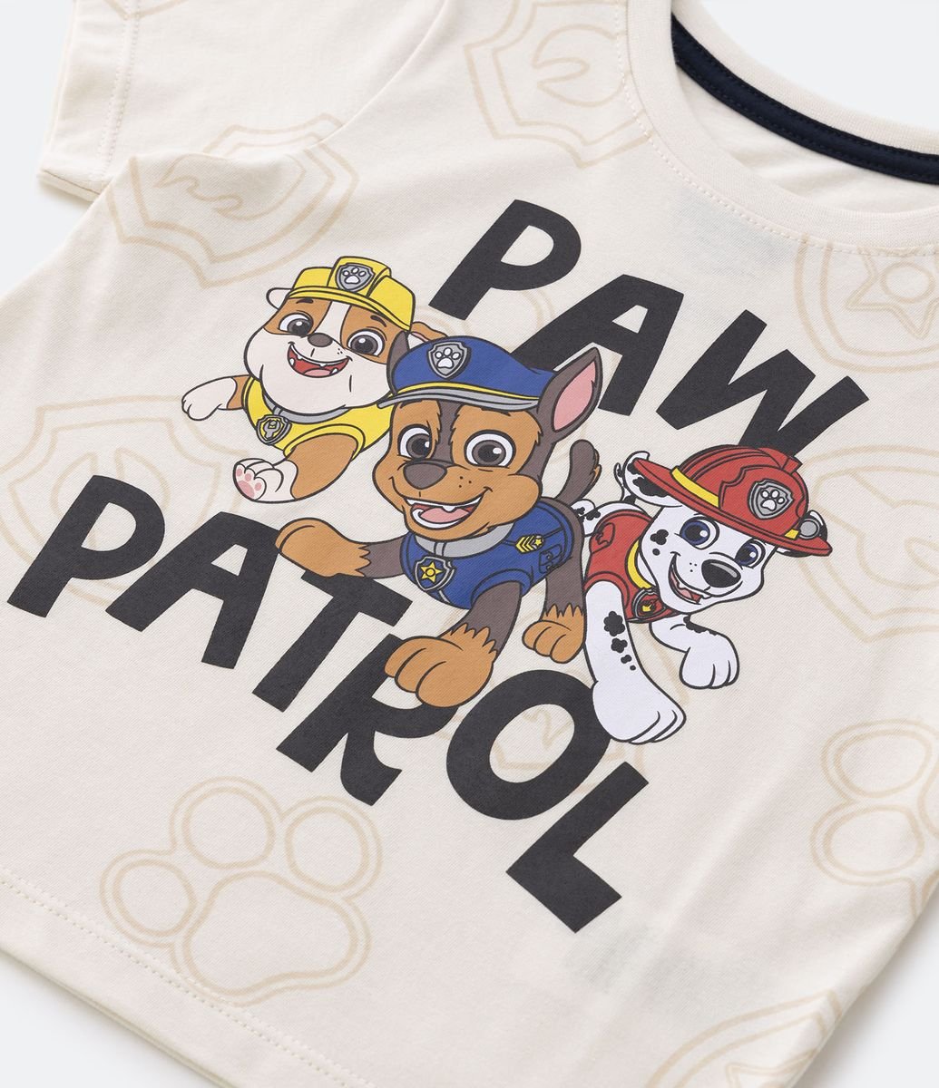 Remera Infantil con Estampado Chase y Rubble Patrulla de Perros - Talle 2  al 5 años Amarillo