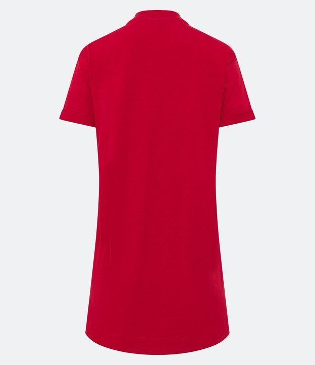 Vestido T-Shirt Básico em Meia Malha com Bolsinho Frontal Vermelho 7