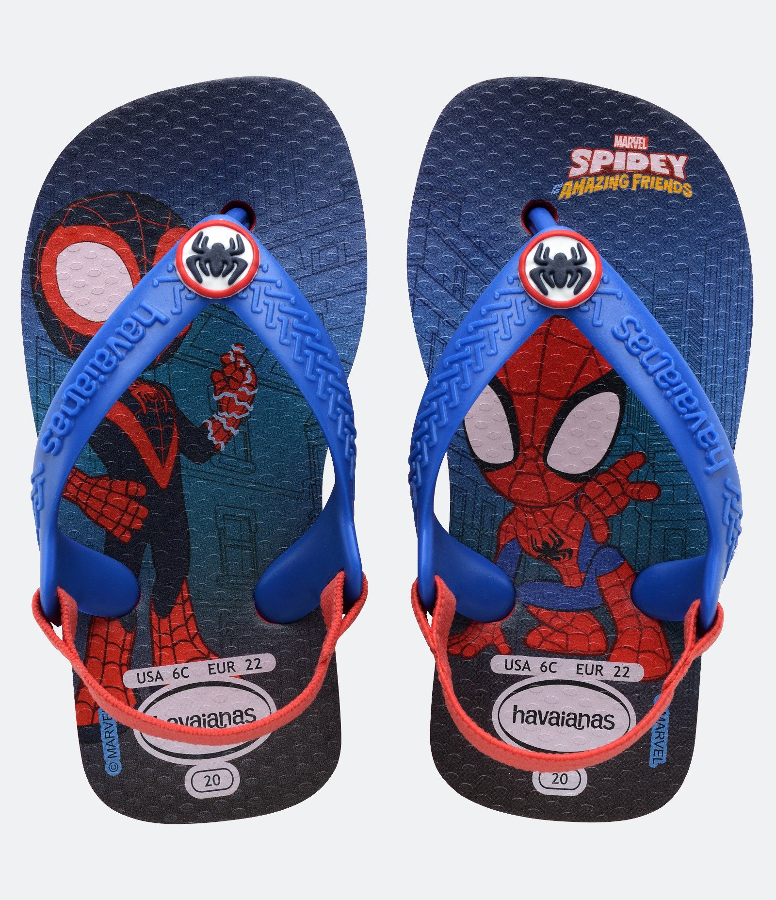 Chinelo Infantil com Elástico e Estampa do Spidey - Tam 17/18 ao 23/24 Azul 1