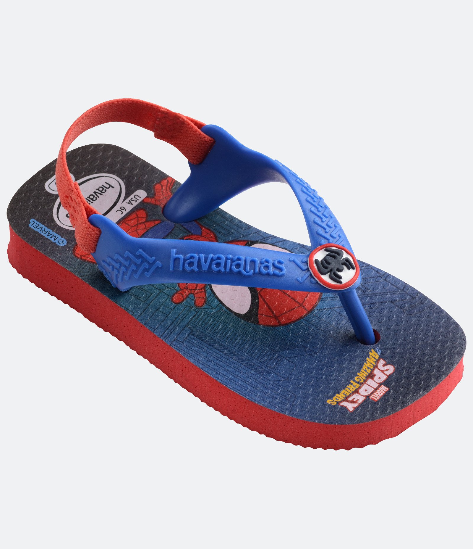 Chinelo Infantil com Elástico e Estampa do Spidey - Tam 17/18 ao 23/24 Azul 3