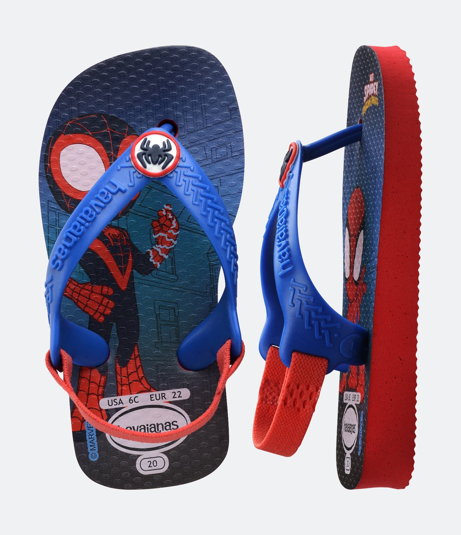 Chinelo Infantil com Elástico e Estampa do Spidey - Tam 17/18 ao 23/24 Azul 5