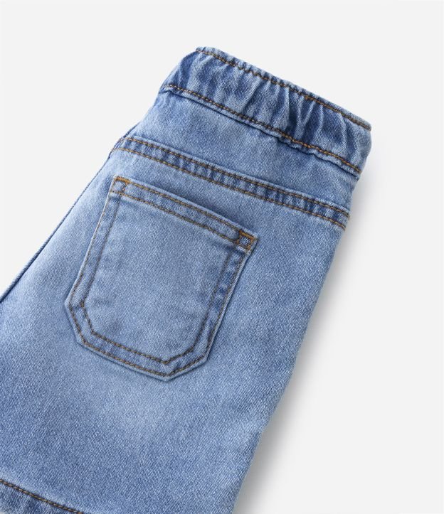 Bermuda Infantil em Jeans com Cordão e Bolsinhos - Tam 1 a 5 Anos Azul Médio 3