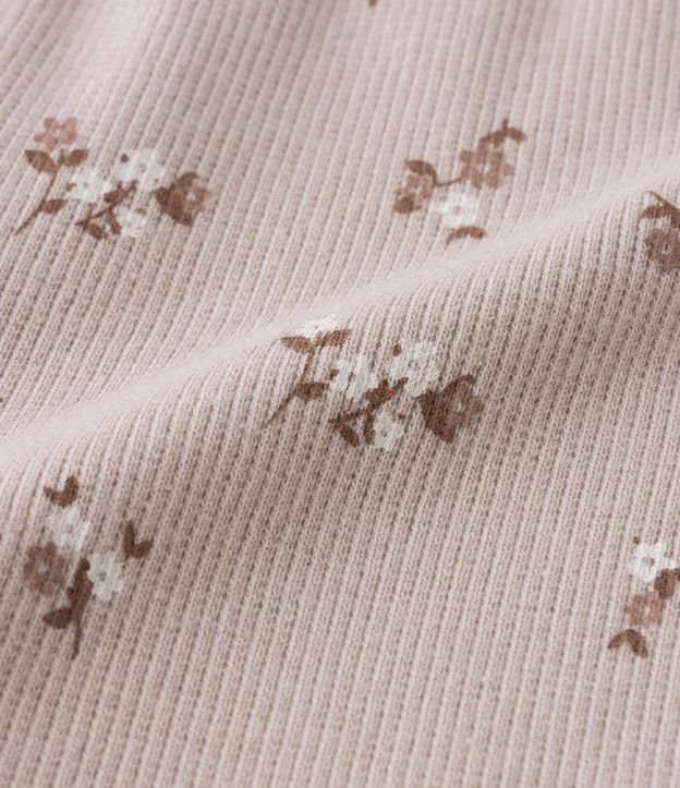 Pantalón Flare Infantil con Estampado de Florzitas y Volados en el Bajo - Talle 1 a 5 años Beige 3