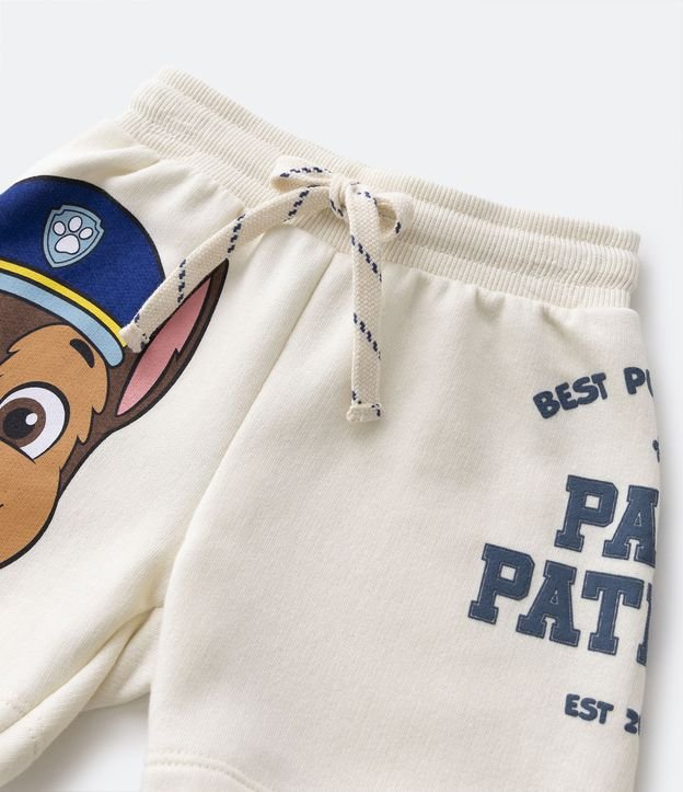 Bermuda Infantil en Algodón con Estampa Lateral Patrulla de Cachorros - Talle 2 a 5 años Beige 3
