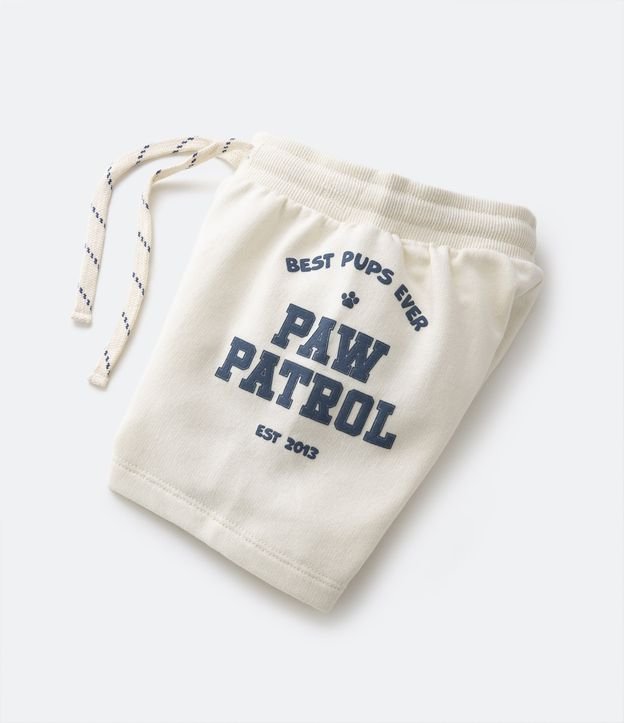 Bermuda Infantil en Algodón con Estampa Lateral Patrulla de Cachorros - Talle 2 a 5 años Beige 4